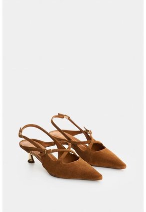 Tacones Cerrados De Cuero Gamuzado Para Mujer Solaris Tacones Cerrados De Cuero Gamuzado Para Mujer Solaris Miel 39 VÉLEZ