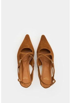 Tacones Cerrados De Cuero Gamuzado Para Mujer Solaris Tacones Cerrados De Cuero Gamuzado Para Mujer Solaris Miel 39 VÉLEZ