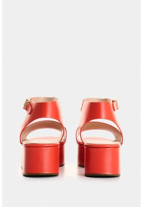 Sandalia Plataforma De Cuero Para Mujer Soren Sandalia Plataforma De Cuero Para Mujer Soren Rojo 41 VÉLEZ