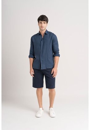 Camisa Manga Larga Geranio En Lino Para Hombre Liviana Camisa Manga Larga Geranio En Lino Para Hombre Liviana Azul Oscuro XL VÉLEZ