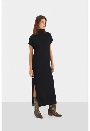 Vestido Amanita Tejido Para Mujer Cuello Tortuga Vestido Amanita Tejido Para Mujer Cuello Tortuga Negro 10 VÉLEZ