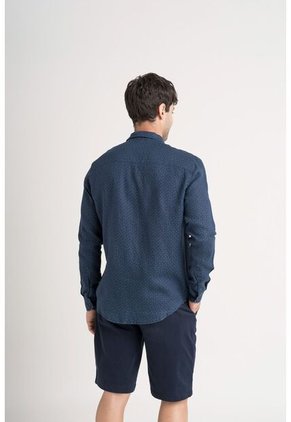 Camisa Manga Larga Geranio En Lino Para Hombre Liviana Camisa Manga Larga Geranio En Lino Para Hombre Liviana Azul Oscuro XL VÉLEZ