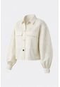 Chaqueta Cropped Holgada Para Mujer Tritón Chaqueta Cropped Holgada Para Mujer Tritón Crema M VÉLEZ de Vélez