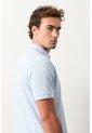 Polo Lucca Manga Corta Para Hombre Texturizada Polo Lucca Manga Corta Para Hombre Texturizada Azul Claro M VÉLEZ de Vélez