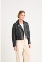 Chaqueta Claire Tejida De Cuero Para Mujer Silueta Biker Chaqueta Claire Tejida De Cuero Para Mujer Silueta Biker Negro XXL VÉLEZ de Vélez