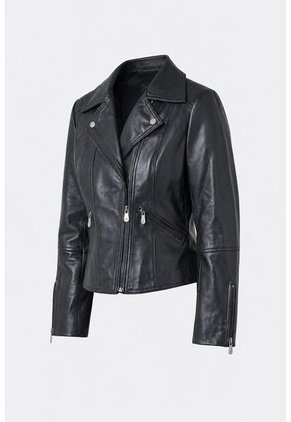 Chaqueta Biker Island De Cuero Para Mujer Fit Ajustado Chaqueta Biker Island De Cuero Para Mujer Fit Ajustado Negro XL VÉLEZ