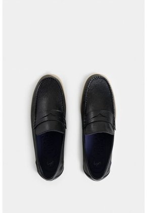 Mocasines Palmer De Cuero Para Hombre Silueta Clásica Mocasines Palmer De Cuero Para Hombre Silueta Clásica Negro 39 Vélez