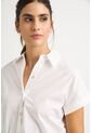 Camisa Manga Corta Sombra En Tejido Plano Para Mujer Cropped Camisa Manga Corta Sombra En Tejido Plano Para Mujer Cropped Blanco S VÉLEZ de Vélez