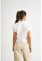 Camisa Manga Corta Sombra En Tejido Plano Para Mujer Cropped Camisa Manga Corta Sombra En Tejido Plano Para Mujer Cropped Blanco S VÉLEZ de Vélez