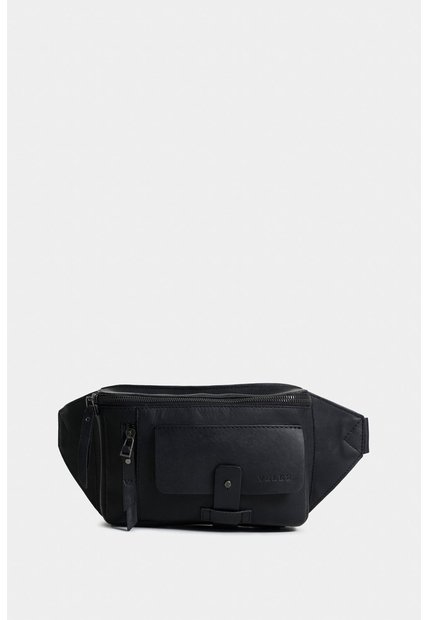 Riñonera Casual  Tacubade Cuero Vintage Negro Riñonera Casual  Tacubade Cuero Vintage Negro VÉLEZ