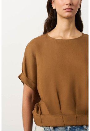 Camisa Manga Corta Para Mujer Sereno Camisa Manga Corta Para Mujer Sereno Miel XL VÉLEZ