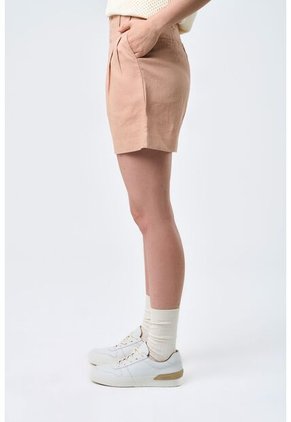 Short Prisma Tiro Alto En Lino Para Mujer Detalle Millaré Short Prisma Tiro Alto En Lino Para Mujer Detalle Millaré Rosado 06 Vélez