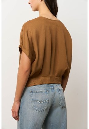 Camisa Manga Corta Para Mujer Sereno Camisa Manga Corta Para Mujer Sereno Miel XL VÉLEZ