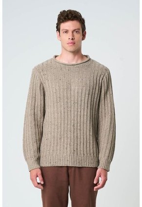 Sweater Selva Tejido Para Hombre Cuello Bandeja Sweater Selva Tejido Para Hombre Cuello Bandeja Tabaco S VÉLEZ