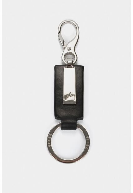 Llavero Retro De Cuero Mosquetón Negro Llavero Retro De Cuero Mosquetón Negro VÉLEZ