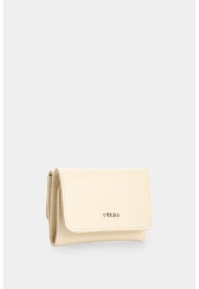 Billetera Pequeña En Cuero Para Mujer Billetera Pequeña En Cuero Para Mujer Crema VÉLEZ