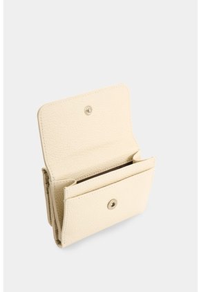 Billetera Pequeña En Cuero Para Mujer Billetera Pequeña En Cuero Para Mujer Crema VÉLEZ