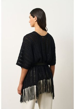 Cárdigan Tipo Poncho Tejido Para Mujer Quena Cárdigan Tipo Poncho Tejido Para Mujer Quena Negro M VÉLEZ