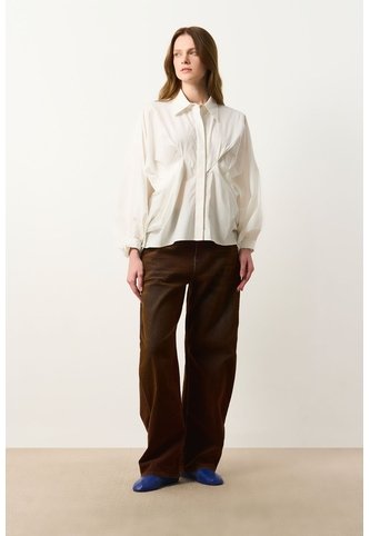 Camisa Tipo Globo Para Mujer Bila Camisa Tipo Globo Para Mujer Bila Crema XS VÉLEZ Vélez