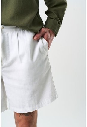 Bermuda En Lino Para Hombre Bélgica Bermuda En Lino Para Hombre Bélgica Blanco 30 VÉLEZ