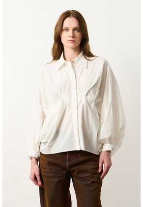 Camisa Tipo Globo Para Mujer Bila Camisa Tipo Globo Para Mujer Bila Crema XS VÉLEZ