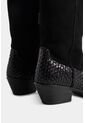Botas Gobi De Cuero Liso Y Gamuza Para Mujer Chapetas Tejidas Botas Gobi De Cuero Liso Y Gamuza Para Mujer Chapetas Tejidas Negro 36 VÉLEZ de Vélez