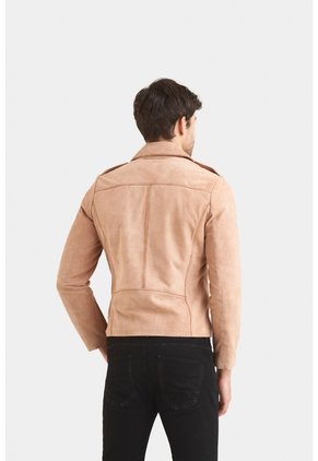 Chaqueta Biker De Gamuza Para Hombre Cremallera Cruzada Chaqueta Biker De Gamuza Para Hombre Cremallera Cruzada Arena M VÉLEZ