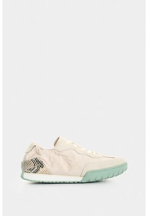 Tenis De Lona Y Cuero Gamuzado Para Mujer Wild Tenis De Lona Y Cuero Gamuzado Para Mujer Wild Blanco 37 VÉLEZ