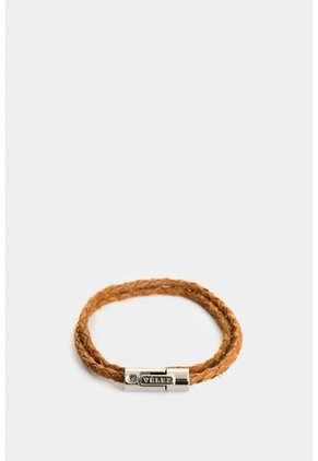 Manilla De Cuero Trenzado Para Hombre Sienna Manilla De Cuero Trenzado Para Hombre Sienna Miel VÉLEZ