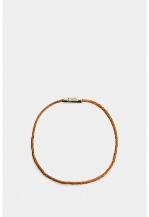 Manilla De Cuero Trenzado Para Hombre Sienna Manilla De Cuero Trenzado Para Hombre Sienna Miel VÉLEZ