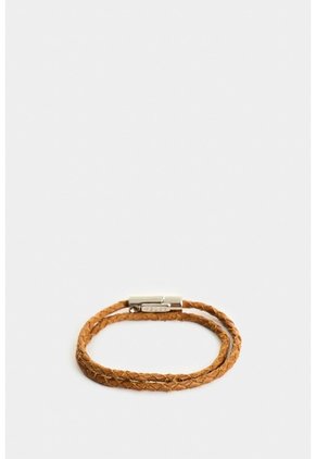 Manilla De Cuero Trenzado Para Hombre Sienna Manilla De Cuero Trenzado Para Hombre Sienna Miel VÉLEZ