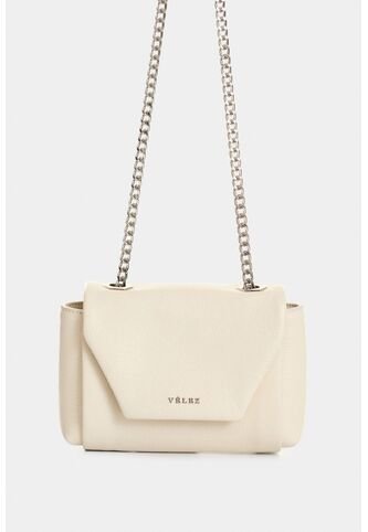 Manos Libres Mini Lili De Cuero Para Mujer Con Cadena Manos Libres Mini Lili De Cuero Para Mujer Con Cadena Blanco VÉLEZ Vélez