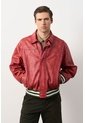 Chaqueta Bomber En Cuero Envejecido Para Hombre Chaqueta Bomber En Cuero Envejecido Para Hombre Rojo XS VÉLEZ de Vélez