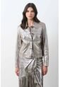 Chaqueta Trucker De Cuero Gamuzado Para Mujer Glass Chaqueta Trucker De Cuero Gamuzado Para Mujer Glass Plata XL VÉLEZ de Vélez