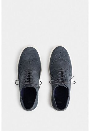 Zapatos Cordón Chark De Cuero Para Hombre Detalle Chiripiado