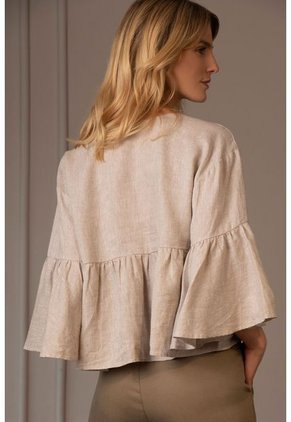 Camisa Manga 3 4 Canna Para Mujer Recogidos Arena Camisa Manga 3 4 Canna Para Mujer Recogidos Arena L Vélez