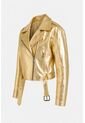 Chaqueta Biker Thaila De Cuero Para Mujer Acabado Metalizado Chaqueta Biker Thaila De Cuero Para Mujer Acabado Metalizado Dorado XS VÉLEZ de Vélez