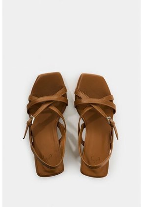 Sandalia De Tacón Lumen De Cuero Para Mujer Ajuste Correa Sandalia De Tacón Lumen De Cuero Para Mujer Ajuste Correa Miel 37 VÉLEZ