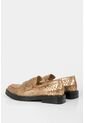 Mocasines De Cuero Metalizado Textura Serpiente Mocasines De Cuero Metalizado Textura Serpiente Dorado 40 Vélez de Vélez