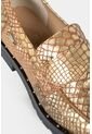 Mocasines De Cuero Metalizado Textura Serpiente Mocasines De Cuero Metalizado Textura Serpiente Dorado 40 Vélez de Vélez