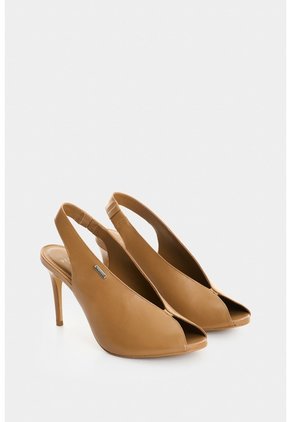 Sandalia Tacón En Cuero Para Mujer Aqua Sandalia Tacón En Cuero Para Mujer Aqua Miel 35 VÉLEZ