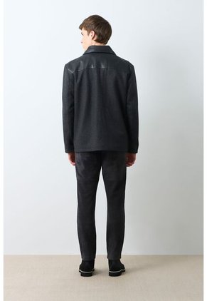 Chaqueta De Tela Y Cuero Para Hombre Oroa Chaqueta De Tela Y Cuero Para Hombre Oroa Negro S VÉLEZ