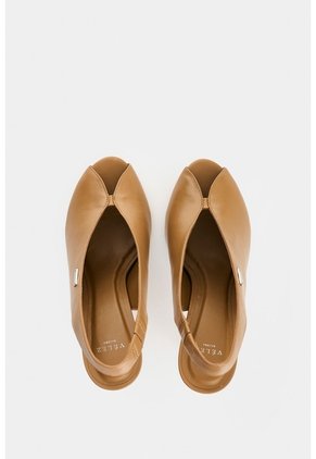 Sandalia Tacón En Cuero Para Mujer Aqua Sandalia Tacón En Cuero Para Mujer Aqua Miel 35 VÉLEZ