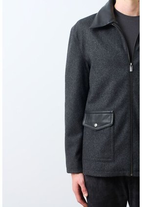 Chaqueta De Tela Y Cuero Para Hombre Oroa Chaqueta De Tela Y Cuero Para Hombre Oroa Negro S VÉLEZ