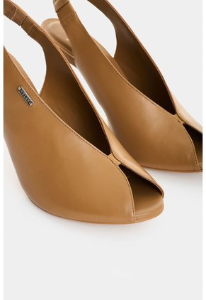 Sandalia Tacón En Cuero Para Mujer Aqua Sandalia Tacón En Cuero Para Mujer Aqua Miel 35 VÉLEZ