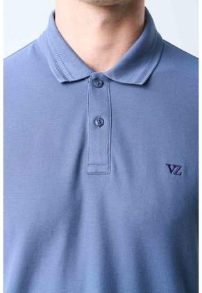 Polo Manga Corta Essential Para Hombre Textura Polo Manga Corta Essential Para Hombre Textura Azul M VÉLEZ