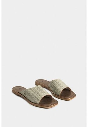 Sandalia Plana Alfha De Cuero Grabado Para Mujer Punta Cuadrada Sandalia Plana Alfha De Cuero Grabado Para Mujer Punta Cuadrada Blanco 39 Vélez