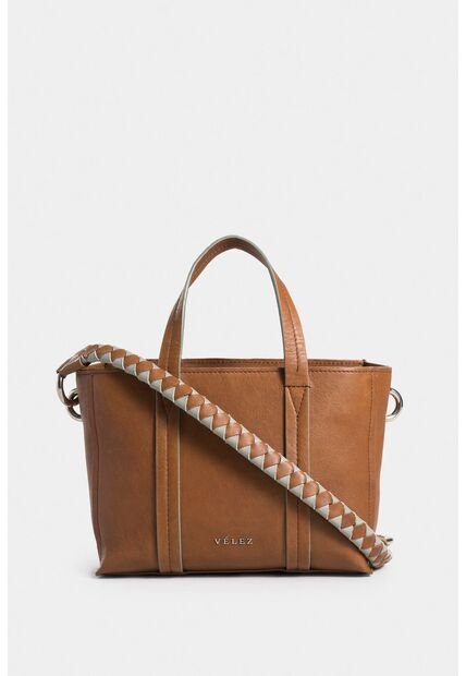 Manos Libres Alessia De Cuero Para Mujer Manija Contraste Manos Libres Alessia De Cuero Para Mujer Manija Contraste Miel Vélez