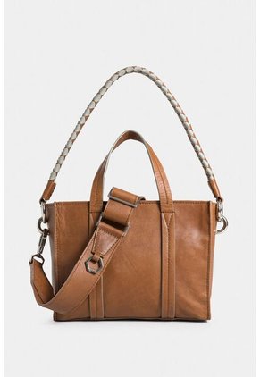 Manos Libres Alessia De Cuero Para Mujer Manija Contraste Manos Libres Alessia De Cuero Para Mujer Manija Contraste Miel Vélez