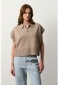 Polo Bora Tejida Para Mujer Silueta Boxy Polo Bora Tejida Para Mujer Silueta Boxy Arena S VÉLEZ de Vélez